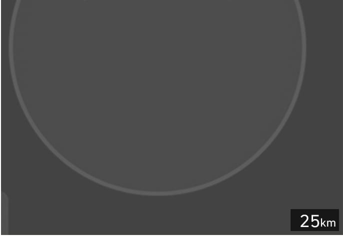 2025 Hyundai Tucson Odometer Type B image. The digital display shows the total driving distance reading of '25km' at the bottom right corner of the instrument cluster. It explains the function of indicating the total distance the vehicle has been driven.