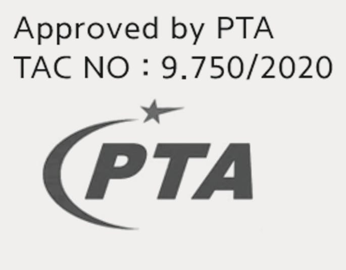 2025 Hyundai Tucson Front radar certification label for Pakistan image. It shows the text 'Approved by PTA', 'TAC NO : 9.750/2020', and the PTA logo featuring a crescent and star. This indicates compliance with Pakistan regulations.