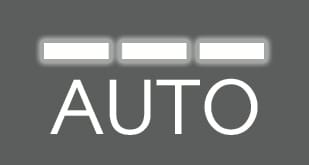 2025 Hyundai Tucson Automatic Climate Control High mode icon. The text 'AUTO' is displayed with three white horizontal bars above it. Describes the function of setting the automatic fan speed to the High level, covering a range of 2-8.