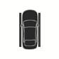 2025 Hyundai Tucson Side Parking Distance Warning image. The infotainment display shows a top-down vehicle view with vertical warning bars on both sides. This indicates the visual warning for obstacles detected within 30 cm (12 in.) of the sides.
