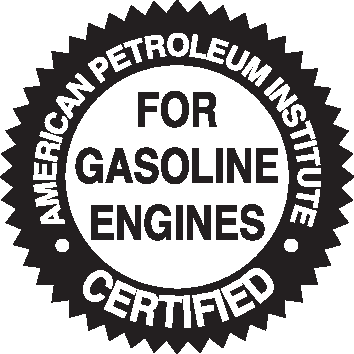 2025 Hyundai Tucson API Certification Mark icon. A starburst-shaped seal features the text 'AMERICAN PETROLEUM INSTITUTE' along the top arc, 'FOR GASOLINE ENGINES' in the center, and 'CERTIFIED' along the bottom arc. Explains the symbol used to identify engine oils that conform to ILSAC standards.