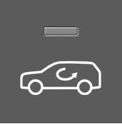 2025 Hyundai Tucson interior recirculation mode icon. It features a rotating arrow symbol inside the car's side outline, with a rectangular indicator light at the top indicating the operating status. Describes the function of pressing the button to block outside air intake and circulate air inside the vehicle.