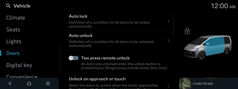 Available settings may differ depending on the vehicle model and ...