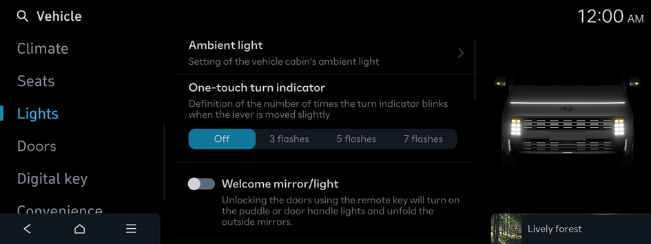 Available settings may differ depending on the vehicle model and ...